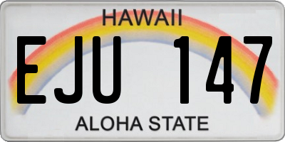 HI license plate EJU147