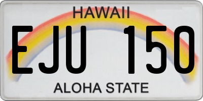 HI license plate EJU150