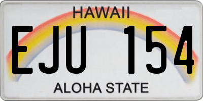 HI license plate EJU154