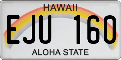 HI license plate EJU160