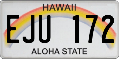 HI license plate EJU172