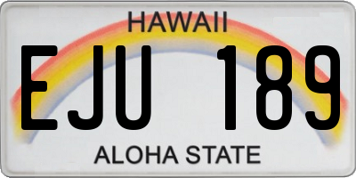 HI license plate EJU189