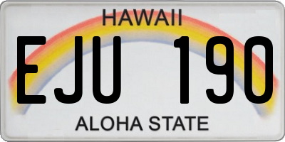 HI license plate EJU190