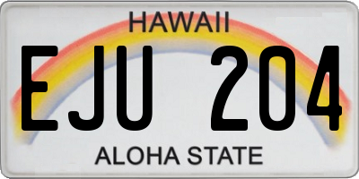 HI license plate EJU204