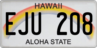HI license plate EJU208