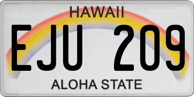 HI license plate EJU209