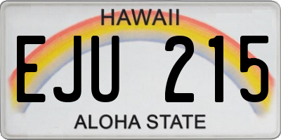 HI license plate EJU215