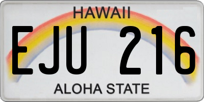 HI license plate EJU216