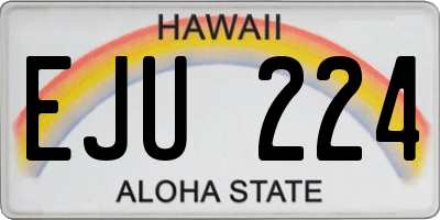 HI license plate EJU224