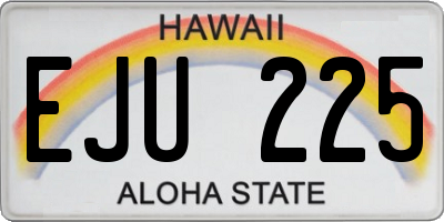 HI license plate EJU225