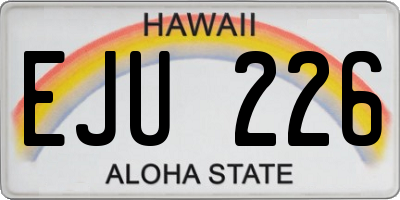 HI license plate EJU226