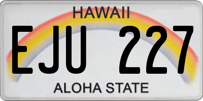 HI license plate EJU227