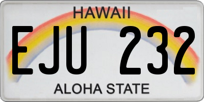 HI license plate EJU232
