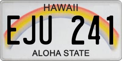 HI license plate EJU241