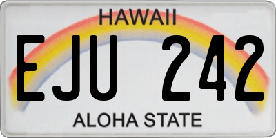 HI license plate EJU242