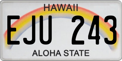 HI license plate EJU243