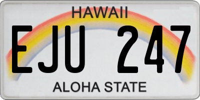HI license plate EJU247