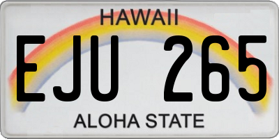 HI license plate EJU265