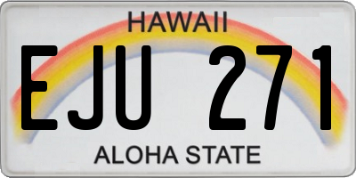 HI license plate EJU271