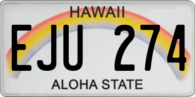 HI license plate EJU274