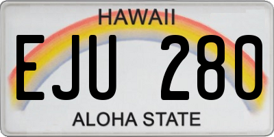 HI license plate EJU280