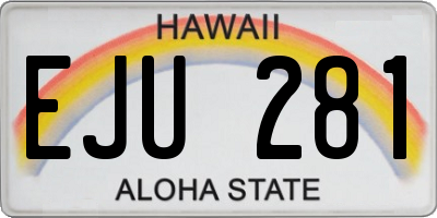 HI license plate EJU281