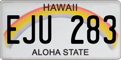 HI license plate EJU283