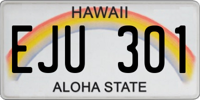 HI license plate EJU301