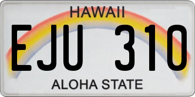 HI license plate EJU310