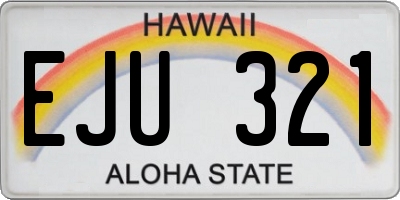 HI license plate EJU321