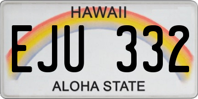HI license plate EJU332