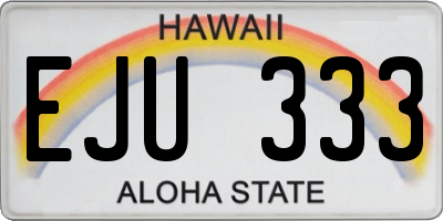 HI license plate EJU333