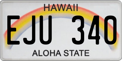 HI license plate EJU340