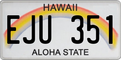 HI license plate EJU351