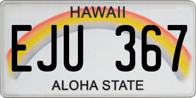 HI license plate EJU367