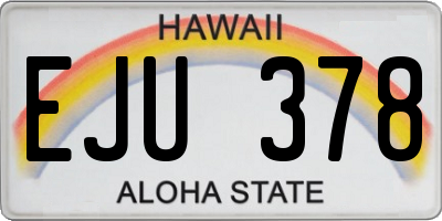 HI license plate EJU378