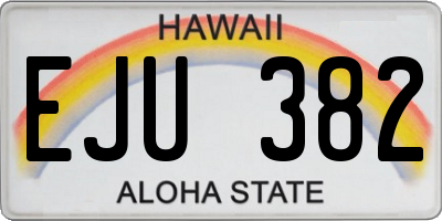 HI license plate EJU382