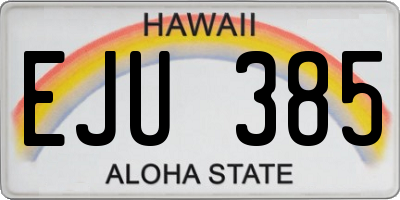 HI license plate EJU385