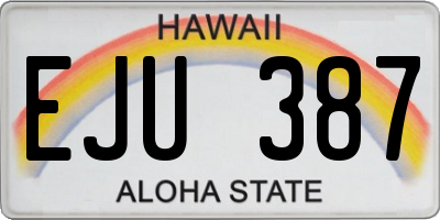HI license plate EJU387