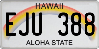 HI license plate EJU388