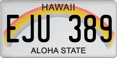 HI license plate EJU389