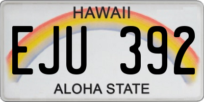 HI license plate EJU392