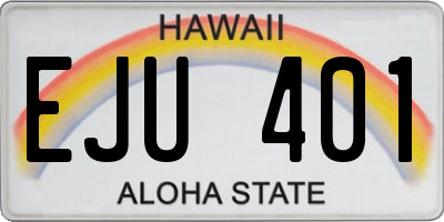 HI license plate EJU401