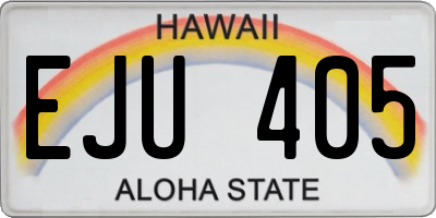 HI license plate EJU405