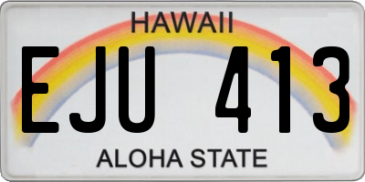 HI license plate EJU413