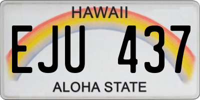 HI license plate EJU437