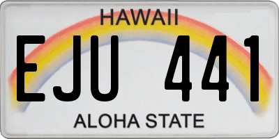 HI license plate EJU441