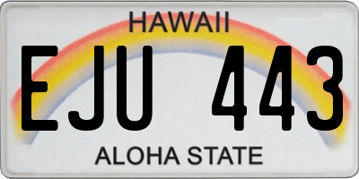 HI license plate EJU443