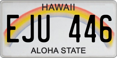 HI license plate EJU446