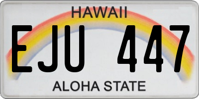 HI license plate EJU447